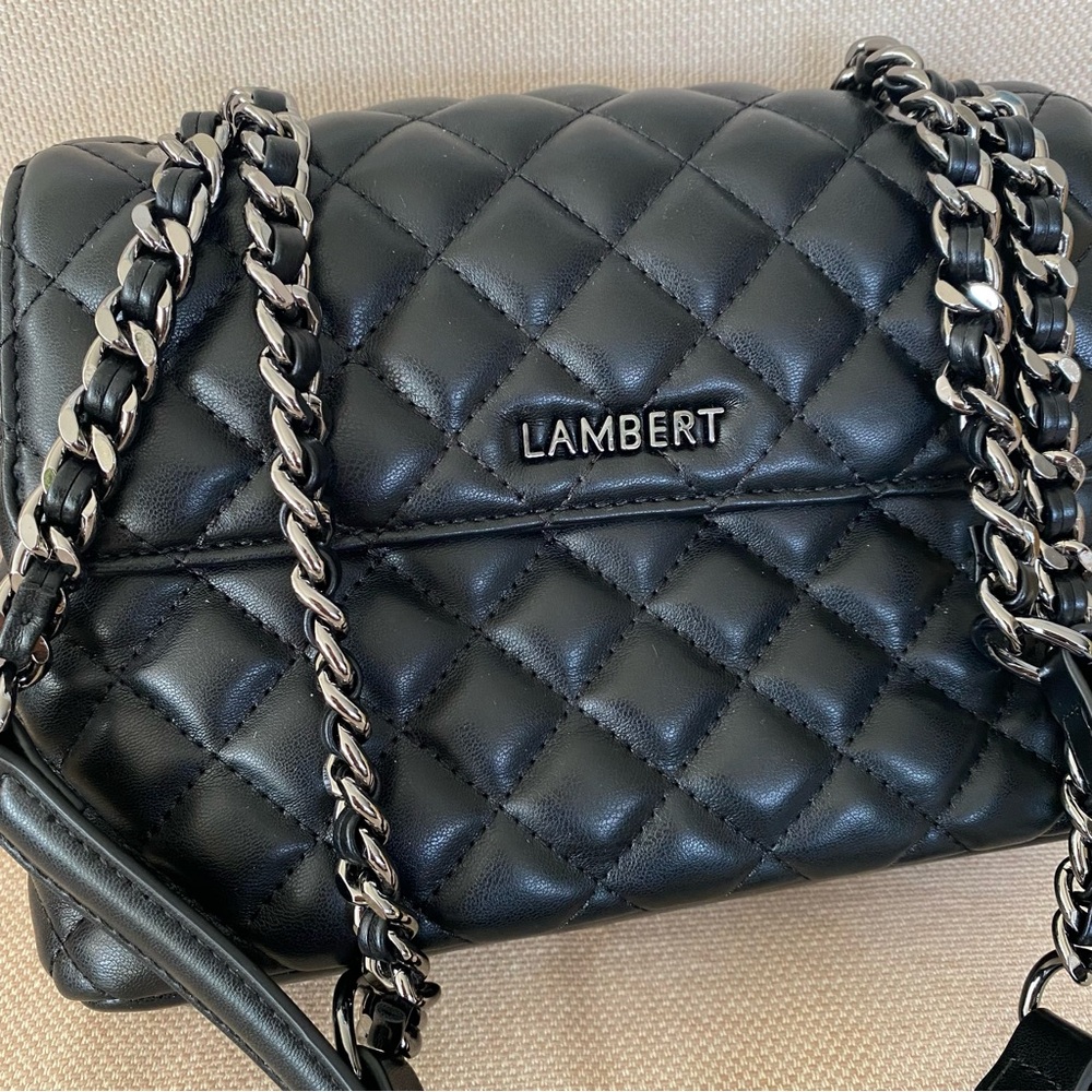 Lambert Black Quilted Vegan Leather Women's Bag